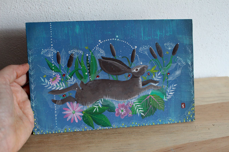 Meadow Hare, wild freedom painting 