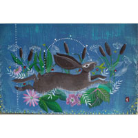 Meadow Hare, wild freedom painting 