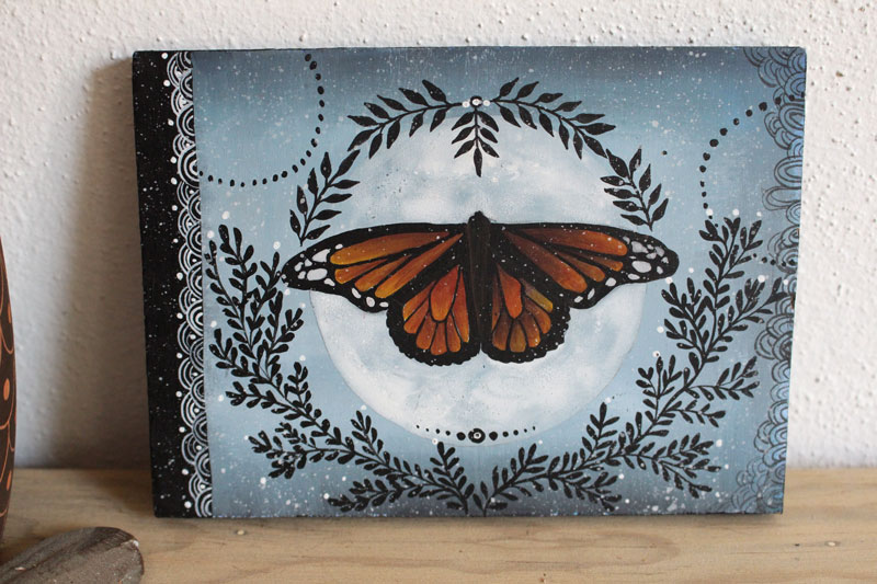 Monarch butterfly, traveling insect painting