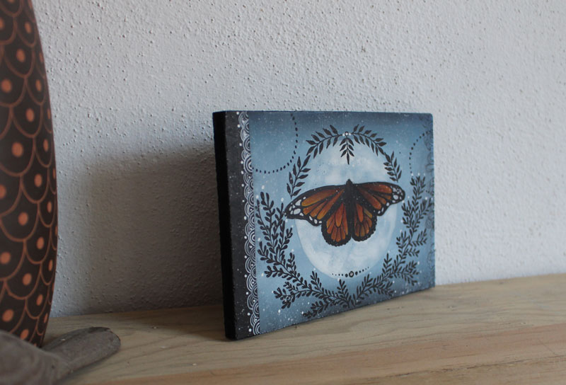 Monarch butterfly, traveling insect painting