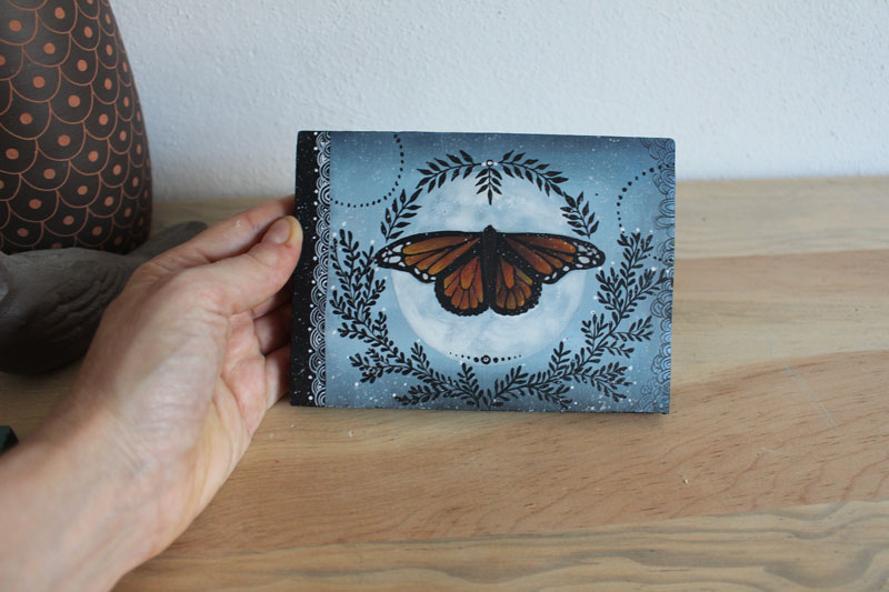 Monarch butterfly, traveling insect painting