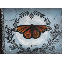 Monarch butterfly, traveling insect painting